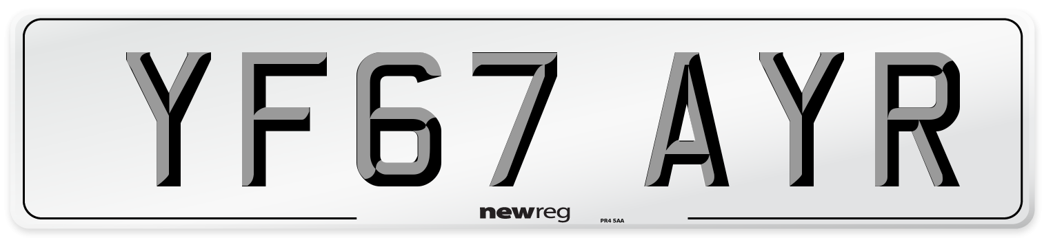 YF67 AYR Number Plate from New Reg